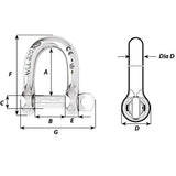 Wichard Self-Locking D Shackle - Diameter 10mm - 13/32" [1205W]