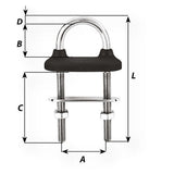 Wichard Black Watertight U-Bolt - 12mm Diameter - 15/32" - 130mm Length - 5-1/8" [65461W]